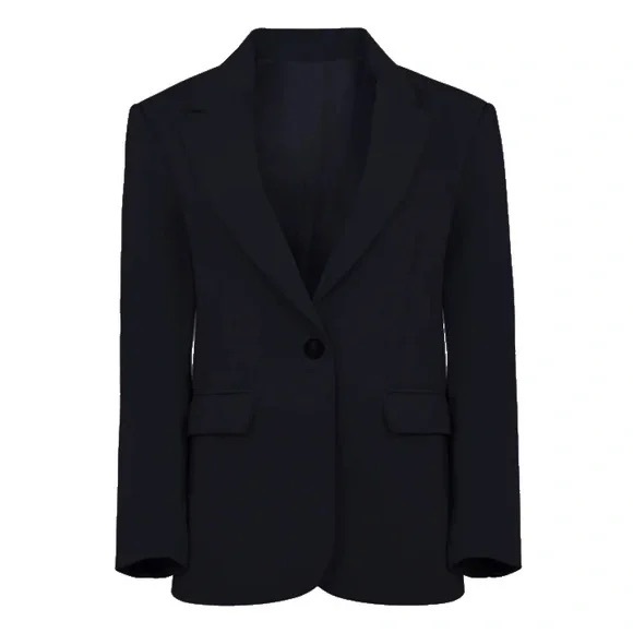 NEW WITH TAGS: Because of Alice Oversized Boyfriend Blazer — Size S, Black - Picture 2 of 6